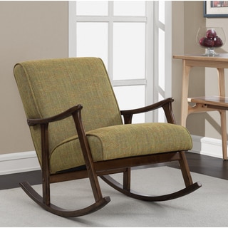 Mid Century Green Wooden Rocking Chair