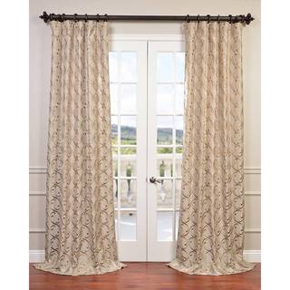 Exclusive Fabrics Meandering Vine Embroidered Faux Silk Curtain