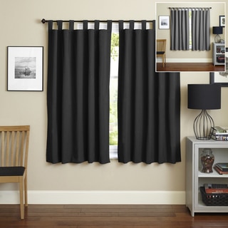 Blazing Needles 63-inch Twill Insulated Blackout Two-Tone Reversible Curtain Panel Pair - 52 x 63
