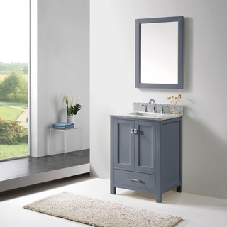 Virtu USA Caroline Avenue 24-inch Grey Single Bathroom Vanity Cabinet Set