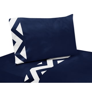 Navy and White Zig-zag Sheet Sets for Sweet Jojo Designs Bedding Collection