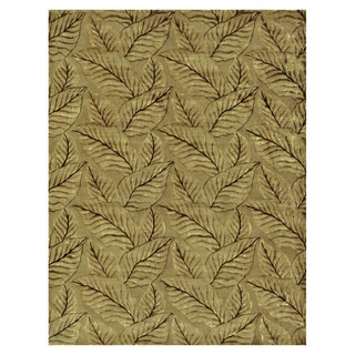 Grand Bazaar Hand-knotted Wool & Art Silk Leafscape Rug in Sage/Green 9'-6" x 13'-6"