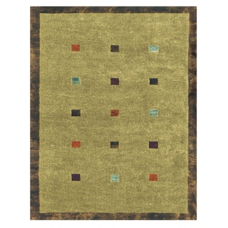 Grand Bazaar Hand-knotted Wool & Art Silk Sausalito Rug in Moss 5' x 8'
