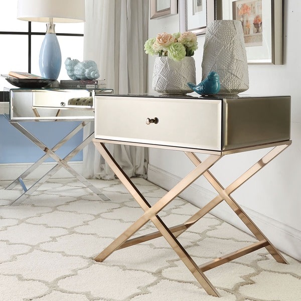 Camille X Base Mirrored Accent Campaign Table by INSPIRE Q