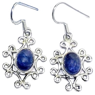 Hand-crafted Sterling Silver Tanzanite Earrings (India)