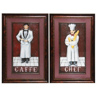 'Cafe Chef' Framed 3D Metal Wall Art (Set of 2)