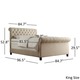 Knightsbridge Beige Linen Rolled Top Tufted Chesterfield Bed with Footboard by iNSPIRE Q Artisan - Thumbnail 10
