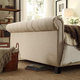 Knightsbridge Beige Linen Rolled Top Tufted Chesterfield Bed with Footboard by iNSPIRE Q Artisan - Thumbnail 4
