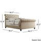 Knightsbridge Beige Linen Rolled Top Tufted Chesterfield Bed with Footboard by iNSPIRE Q Artisan - Thumbnail 9