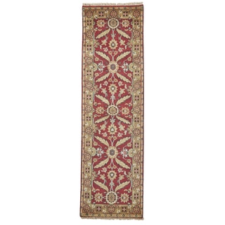 Grand Bazaar Hand-knotted 100-percent Wool Pile Pietra Rug in Red/Gold 2'-6" x 8'