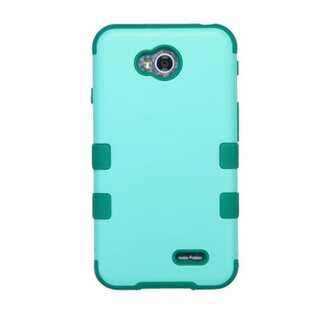 Insten Teal Hard PC/ Silicone Hybrid Phone Case Cover For LG Optimus Exceed 2 VS450PP Verizon/ Optimus L70 MS323/ Realm LS620