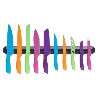 Whetstone 10-piece Multi-colored Knife Set with Magnetic Organizational Bar