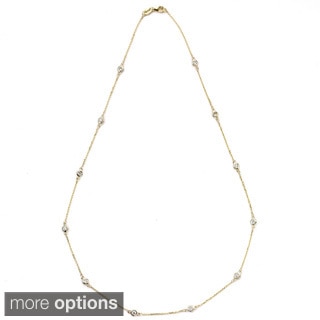 Suzy Levian 14k Gold 2 3/5ct TDW Diamonds by the Yard Station Necklace (G-H, SI1-SI2)