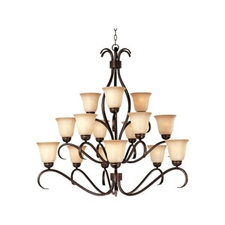 Maxim Basix Bronze 15-light Chandelier