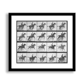 Gallery Direct Eadweard Muybridge's 'Man and Horse Jumping a Fence' Framed Paper Art