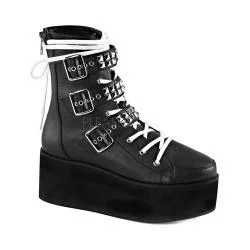 Women's Demonia Grip 101 Ankle Boot Black Vegan Leather