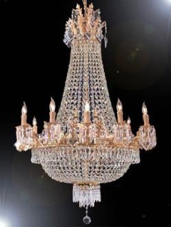 French Empire Crystal Chandelier With 15 Lights H40 x W30