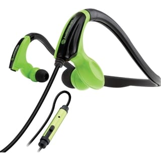 GOgroove AudiOHM CFT Fitness Headphones with In-Line Microphone and Flexible Neckband (Green)