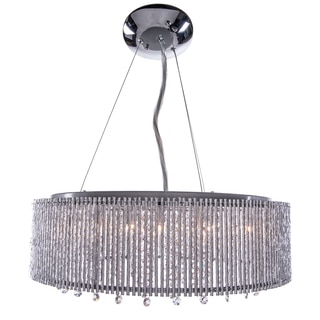 10 Light Shaded Chrome Crystal Pendant Chandelier with Clear European Crystals