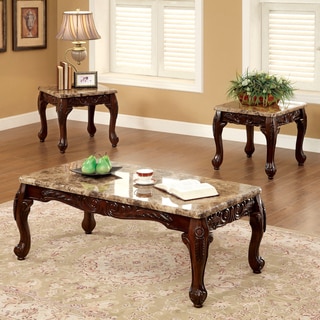 Furniture of America Carnes Dark Cherry 3-Piece Accent Table Set