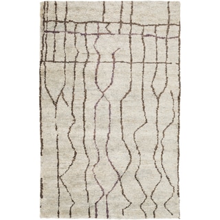 Hand-Knotted Ross Abstract Pattern Hemp Rug (2' x 3')