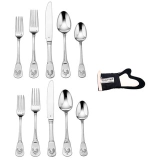 Cuisinart 40-Piece Flatware Set (French Rooster) with Black Cuisinart Thumb Mitt