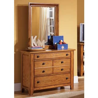 Liberty Aged Oak 3-Drawer Dresser and Mirror Set