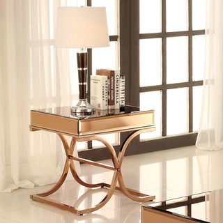 Furniture of America Orelia Luxury Copper Metal End Table