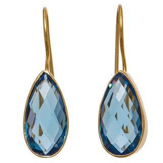 Sitara Collections Goldplated Blue Hydro Glass Tear-drop Dangle Earrings (India)