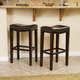 Avondale Brown Bonded Leather Backless Barstool (Set of 2) by Christopher Knight Home