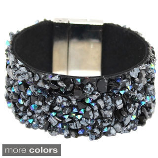 Bleek2Sheek Gemstone and Crystal Magnetic Cuff Bracelet