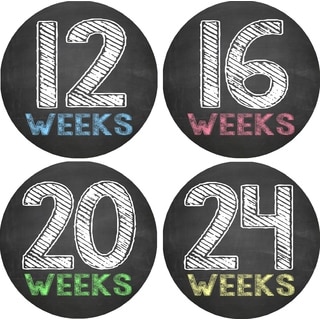 Chalkboard Pregnancy Belly Photo Stickers (Set of 12)