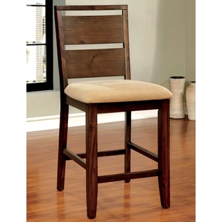 Furniture of America Montelle Dark Oak Counter Height Dining Chair (Set of 2)