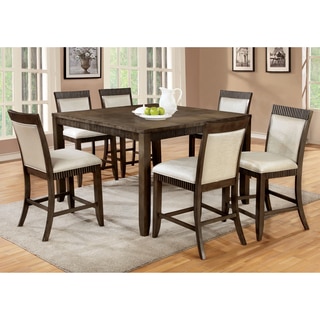 Furniture of America Mariselle 7-Piece Urban Grey Counter Height Dining Set
