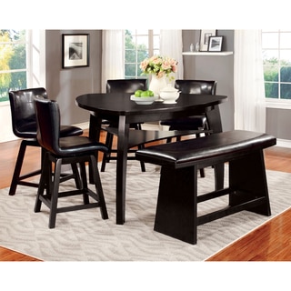 Furniture of America Karille Modern 6-Piece Black Counter Height Dining Set