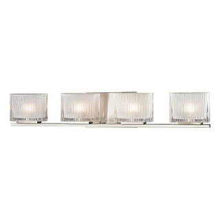 Brushed Nickel Chiseled Glass Collection 4-Light bath