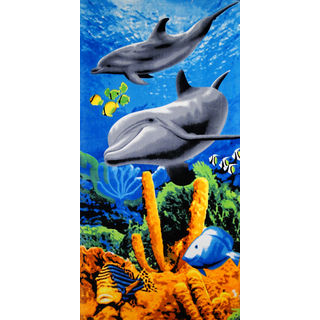 Vibrant Dolphin Cotton Beach Towel