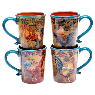 Rustic Rooster 16-ounce Mug (Set of 4)