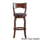 Lyla Swivel 29-inch Brown Oak High Back Bar Height Linen Barstool by iNSPIRE Q Classic - Thumbnail 2
