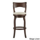 Lyla Swivel 29-inch Brown Oak High Back Bar Height Linen Barstool by iNSPIRE Q Classic - Thumbnail 1