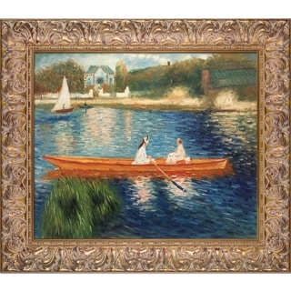 Pierre-Auguste Renoir 'Boating on the Seine' Hand-painted Framed Canvas Art