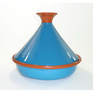 Le Souk Ceramique 12-inch Turquoise Cookable Tagine (Tunisia)