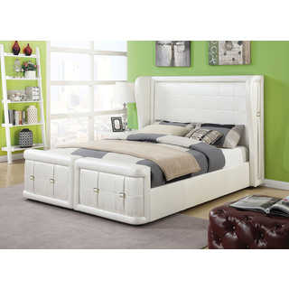 Linus Pearl White Queen Bed