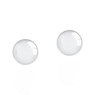 8mm Crystal Round .925 Sterling Silver Post Earrings (Thailand)