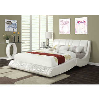 Nathan White Faux Leather Queen Bed