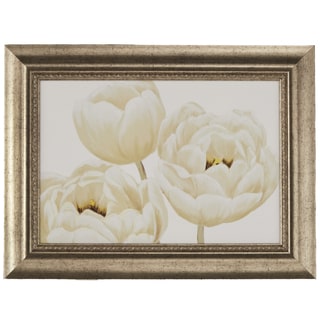 White Poppies' Framed Giclee Print Wall Art with Glass