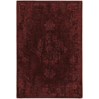 Traditional Distressed Overdyed Persian Red/ Pink Rug (5'3 x 7'6)