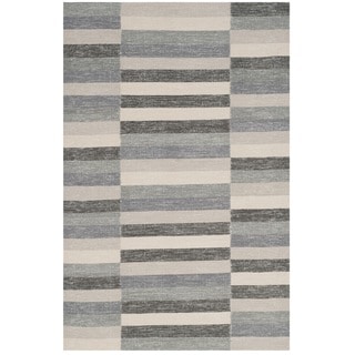Safavieh Hand-Woven Striped Kilim Grey Wool Rug (5' x 8')