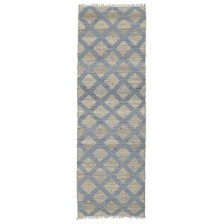 Handmade Natural Fiber Canyon Slate Lattice Rug (2'6 x 8'0)