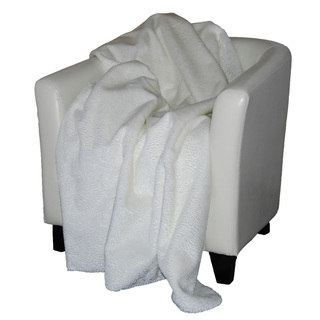 Denali Embossed white Micro-plush Throw Blanket